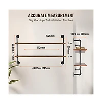2 Tier Industrial Pipe Wall-Mount Shelf for Kitchen Bedroom and Living Room