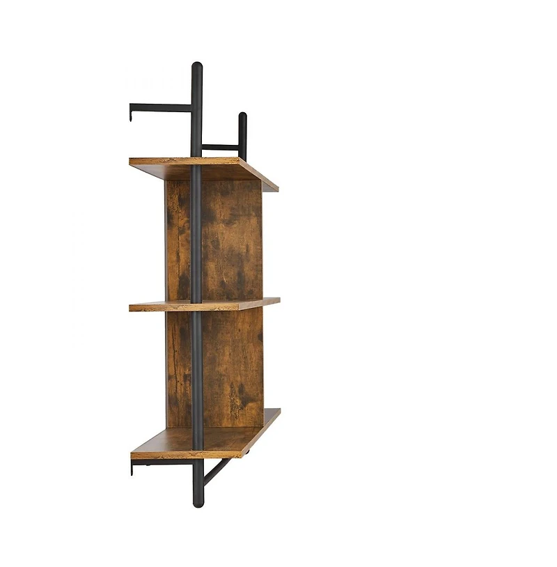 Slickblue Industrial Pipe Shelf 3 Tier Wall-Mount for Kitchen Bedroom