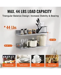 Slickblue 2 Pack Stainless Steel Wall Shelf with Backsplash 44 lbs Load for Kitchen Bar or Hotel