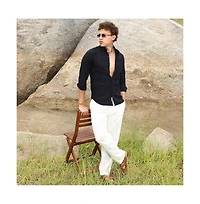 Campus Sutra Men's Midnight Black Hive-Checkered Shirt