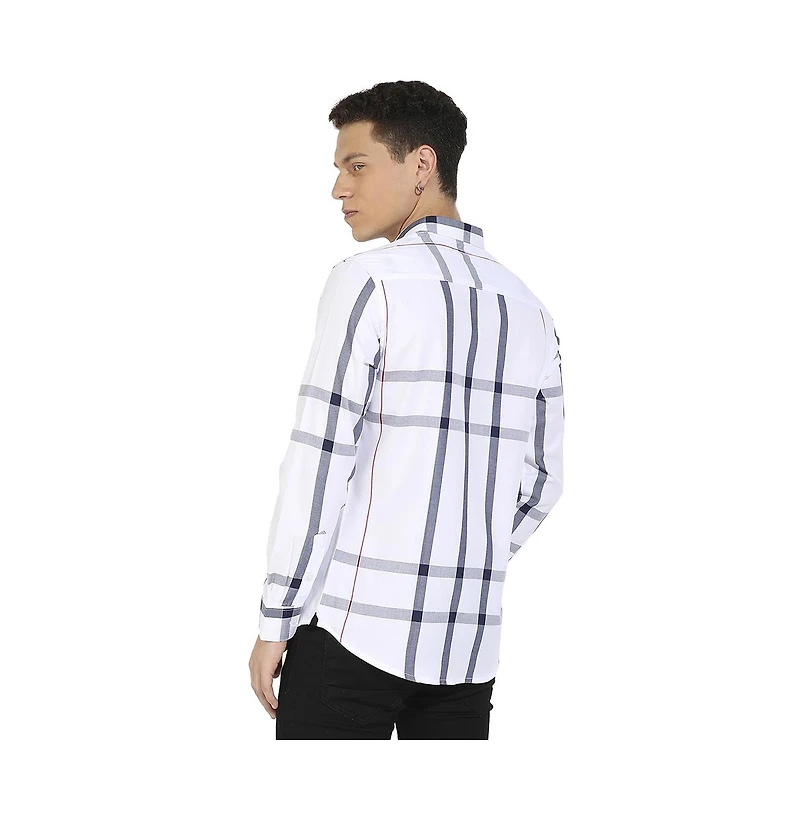 Campus Sutra Men's Tartan Plaid Button Up Shirt