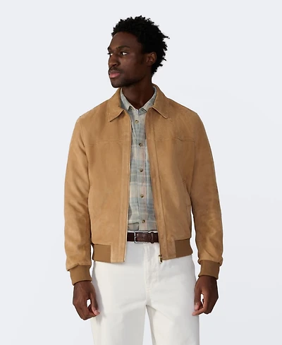 Furniq Uk Men's Men s Suede Bomber Jacket, Created for Macy