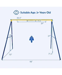 Gymax 660 Lbs Heavy-Duty Metal Swing Frame Extra Large Swing Stand for Kids and Adults
