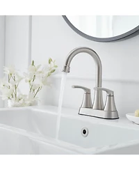 4 in. Centerset 2-Handle High-Arc Bathroom Faucet Brushed Nickel