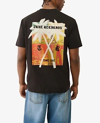 True Religion Men's Short Sleeve Palm Tree T-Shirt