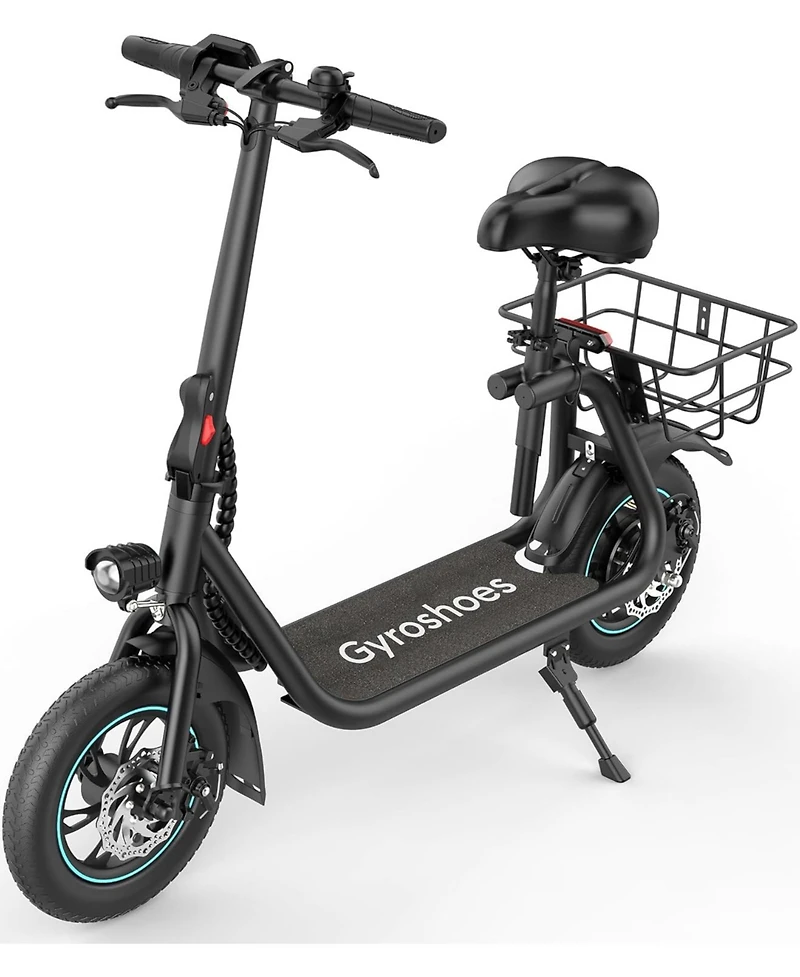 Gyroshoes Electric Scooter Adults with Seat, 450W Motor Up Smart Lcd Display, 20Miles Long Range, Electrically-Powered Motor Scooters