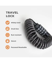 Small Combo Bike Lock Cable, Retractable Combination Cable Lock with Code, for Travel Safe Luggage, Suitcase, Scooter Ebike Bicycle Motorcycle Helmet