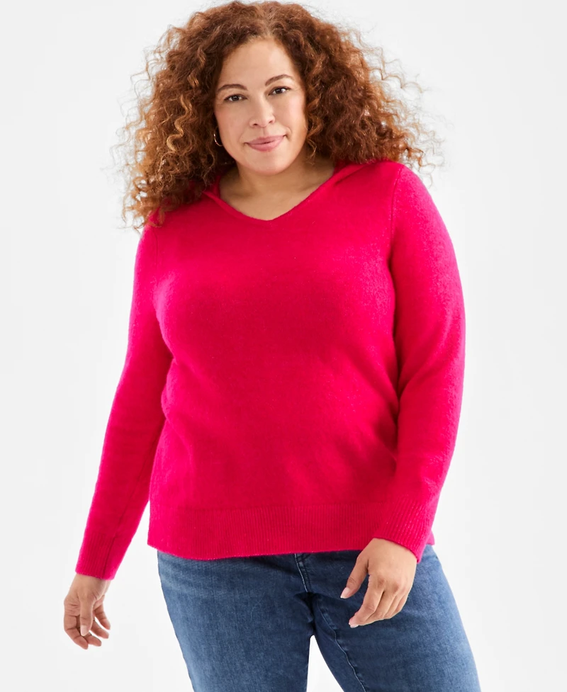 Style & Co Plus Hooded Sweater, Macy's Exclusive