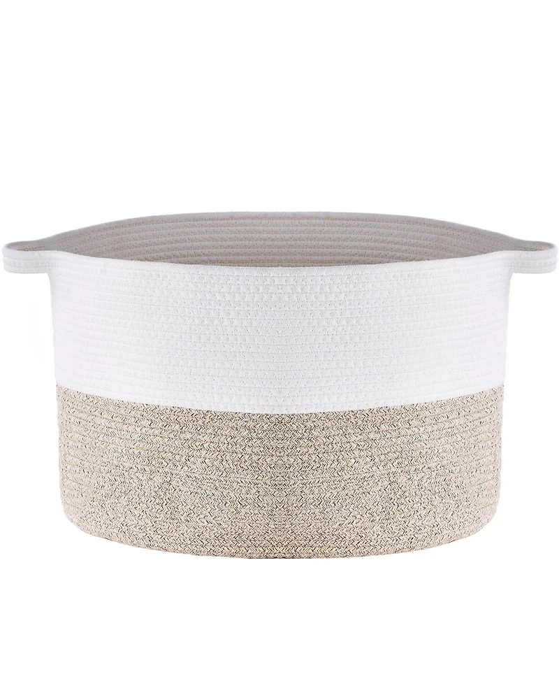 Slickblue Cotton Rope Storage Basket Woven Organizer Bin for Blankets Towels or Pillows