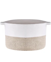 Slickblue Cotton Rope Storage Basket Woven Organizer Bin for Blankets Towels or Pillows
