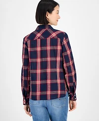 Tommy Hilfiger Women's Crinkled Plaid Button-Front Shirt