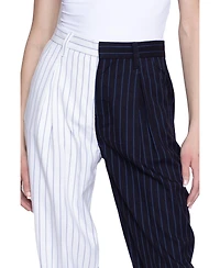 blue revival Women's Happy Hour Mix Fabric Trousers