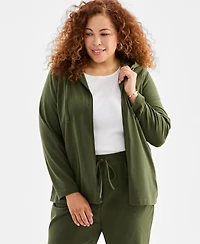 Style & Co Plus Zip-Up Hooded Sweatshirt, Exclusively at Macy's