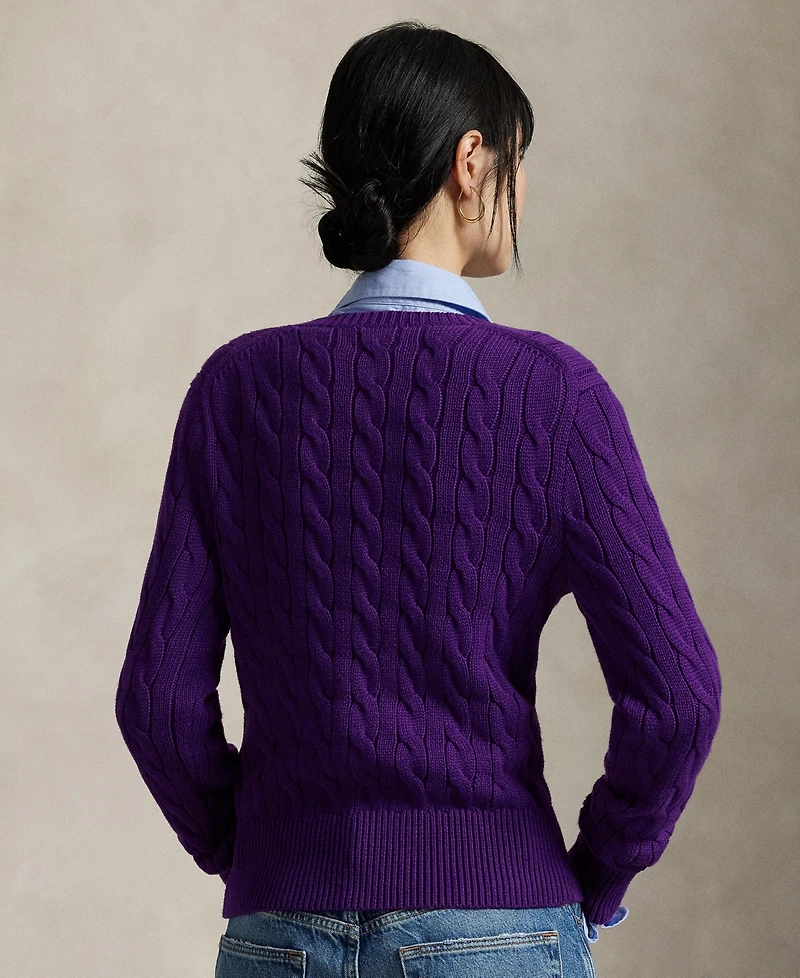 Polo Ralph Lauren Women's Cable-Knit Cotton Crewneck Cardigan