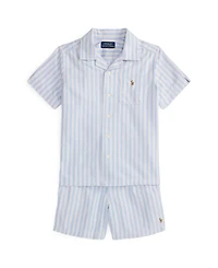 Polo Ralph Lauren Toddler Boys 2-Piece Oxford Prepster Shirt and Shorts Set