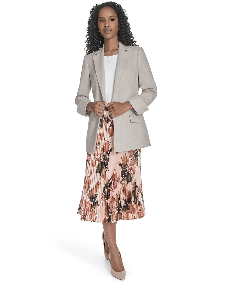 Calvin Klein Petite Notch Collar Open Front Blazer