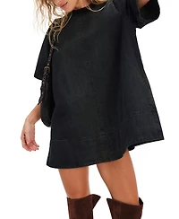 Free People Women's Denim Harlow Mini Dress