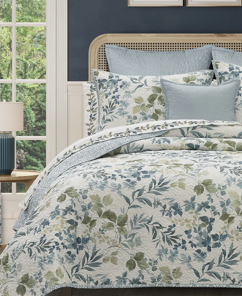 Royal Court Evergreen Botanical Leaf 3-Pc. Quilt Set, Twin/Twin Xl