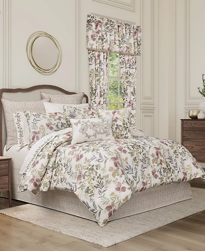 Royal Court Rosewood Botanical Leaf 4-Pc. Comforter Set