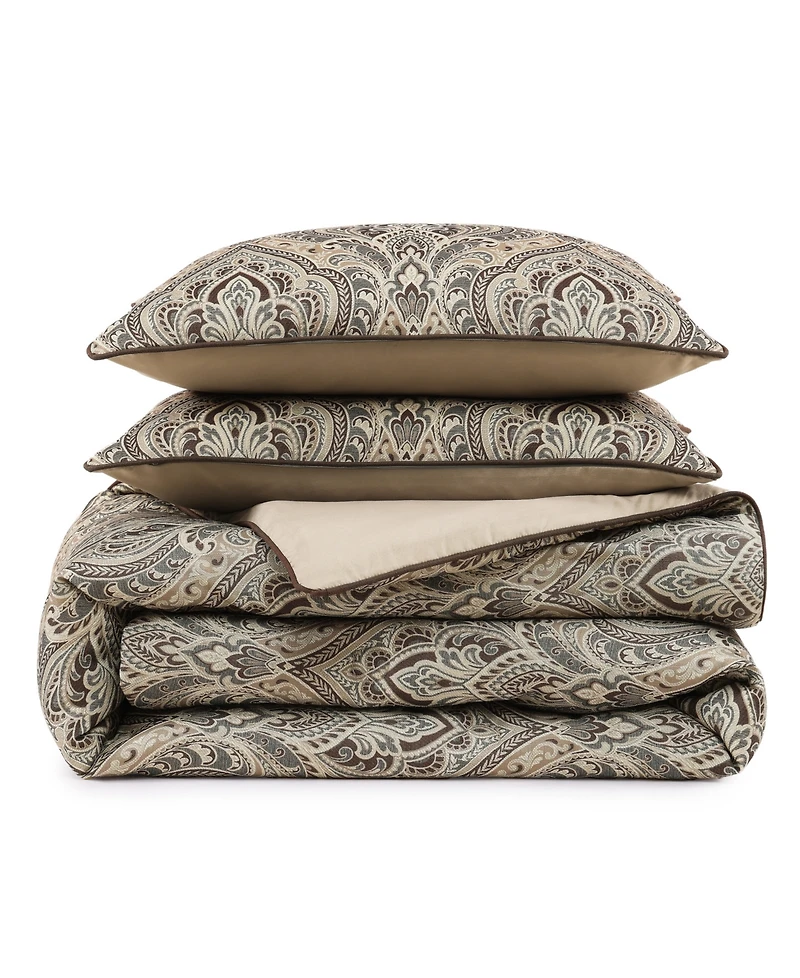 Royal Court Maren Damask 3-Pc. Comforter Set, King/California King