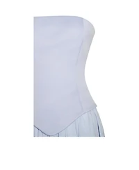 Miss Circle Women's Qianna Baby Blue Peplum Top Drop Waist Chiffon Gown