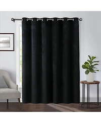 Egyptian Linens Heavyweight Wide Width 84-Inches Velvet Curtains Grommet Top (Single), 84" W x 96" L