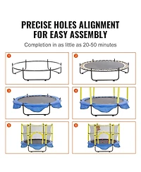 Slickblue Kids Trampoline with Safety Net Basketball Hoop and Balls Indoor Outdoor for Ages 3+