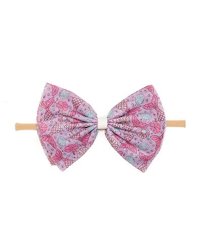 Sweet Wink Baby Girl's Mermaid Splash Tulle Bow Baby Headband