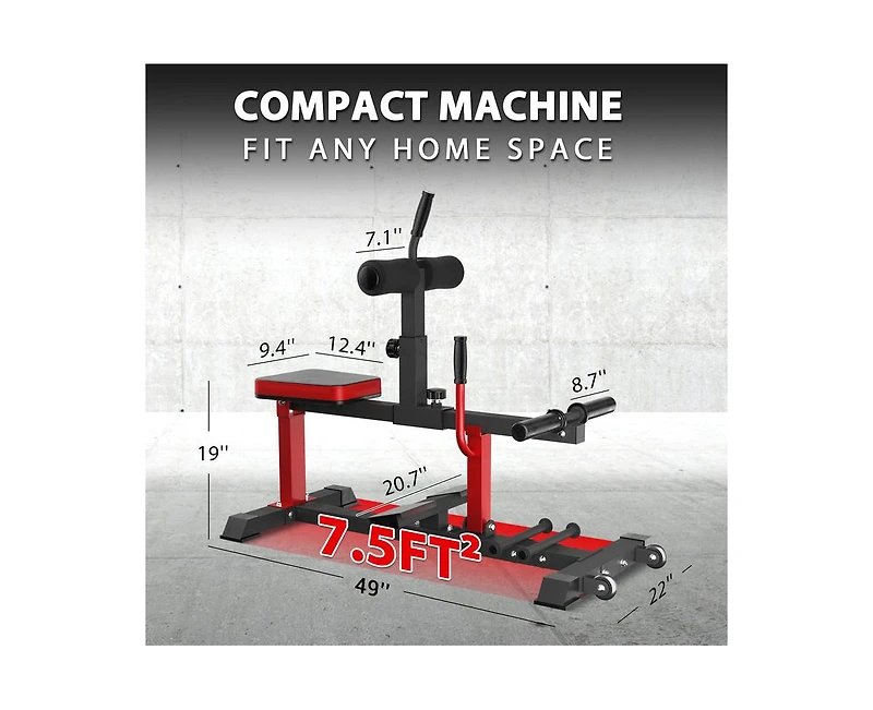 Mikolo Adjustable Seated Calf Raise Machine - Home Gym Leg Trainer with Band Pegs & Weight Plate Loading Red)