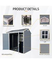 Mondawe 4x8ft Resin Outdoor Storage Shed with Two-Window and Double-Door