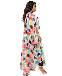 Buxom Couture Women's Polka Dot Robe with Wrist Band