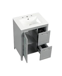 Casainc 24" Bathroom Vanity with Sink, 2 Drawers and Door, Adjustable Shelf