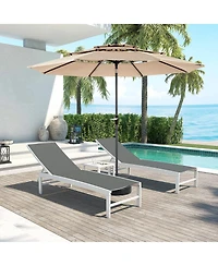 Flynama Aluminium 10ft 3 Tier Auto-tilt Umbrella ,Outdoor Patio Umbrella - Market Table Pool Deck Umbrella (Base Not Included)
