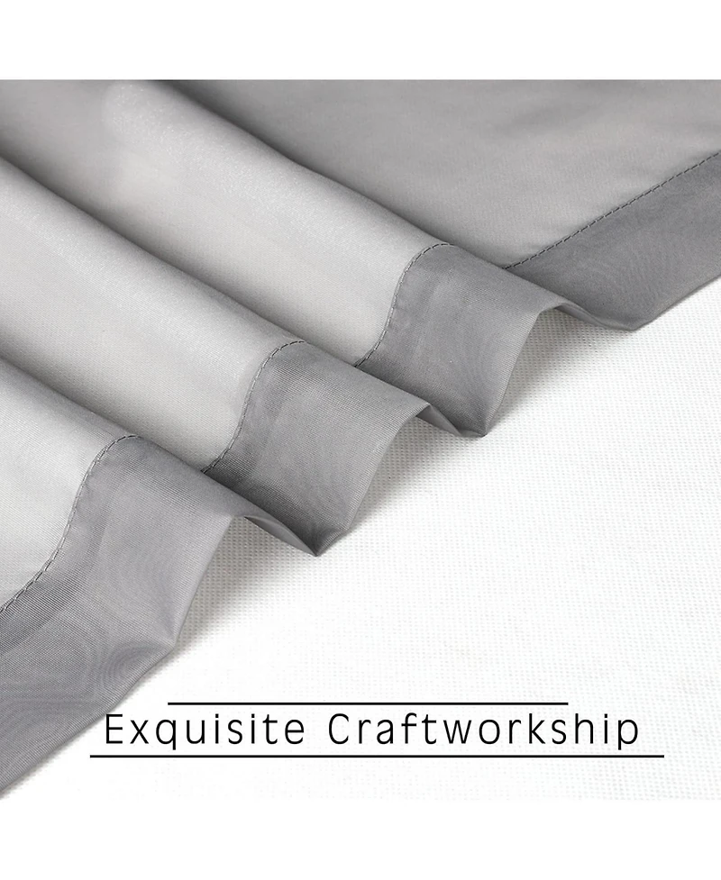 Kate Aurora Hotel Lux 1 Piece Charcoal Gray Sheer Window Scarf Treatment