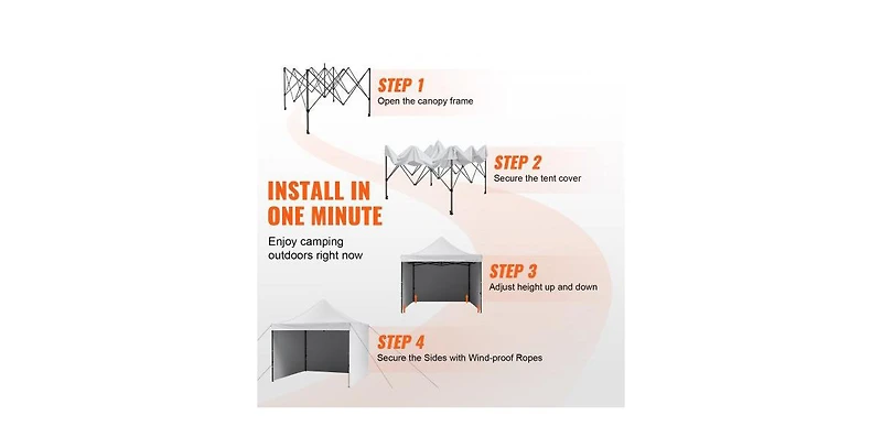 Slickblue Pop Up Canopy Tent with Removable Sidewalls Waterproof Portable Gazebo with Wheels