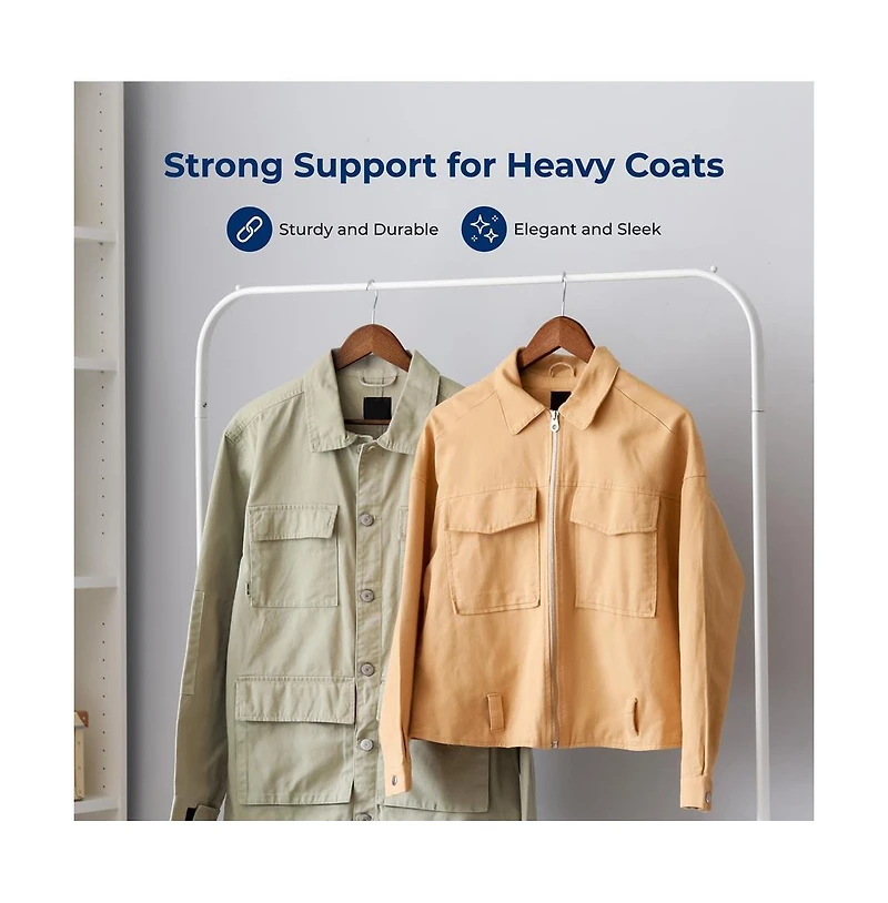 SereneLife 20 Pieces Wooden Hangers - Non-Slip, Sturdy, and Heavy Duty Suit Hanger Set with Chrome 360° Swivel Hook (Vintage)