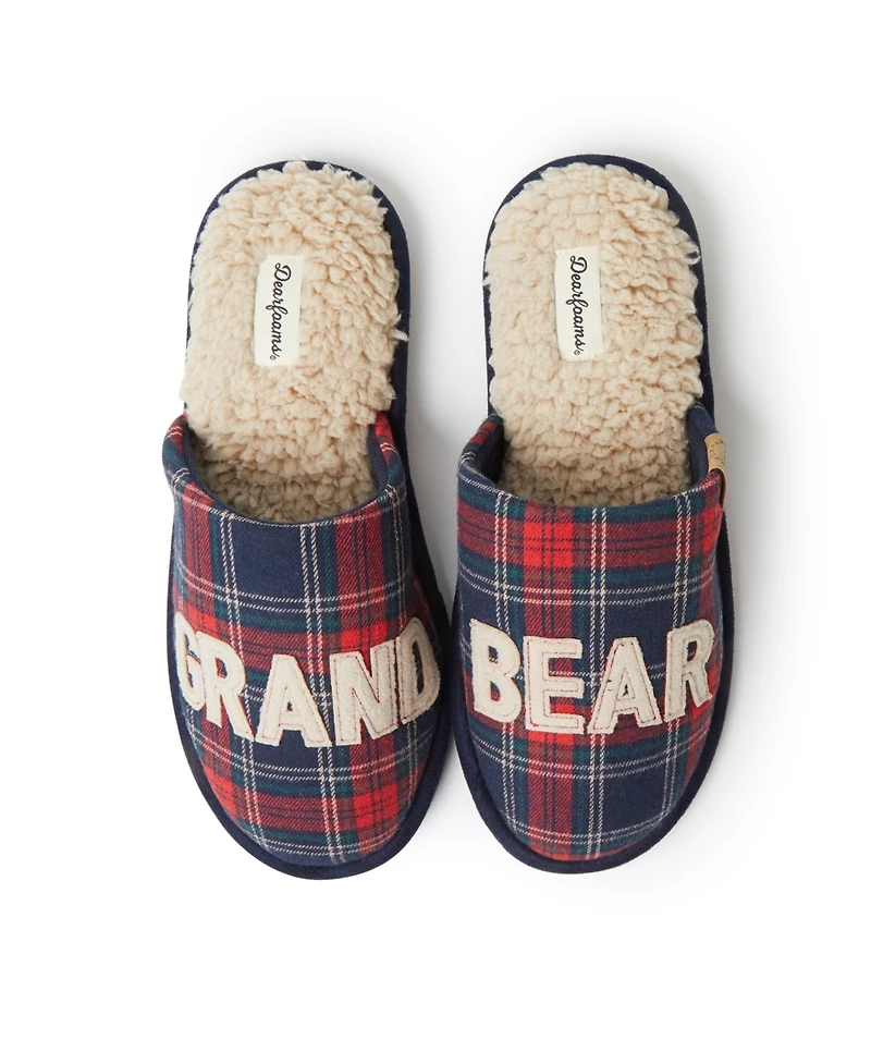 Dearfoams Men's Carson Grand Bear Grandpa Scuff House Slipper