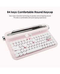 Yunzii Actto B305 Wireless Keyboard, Retro Bluetooth Aesthetic Typewriter Style Keyboard with Integrated Stand