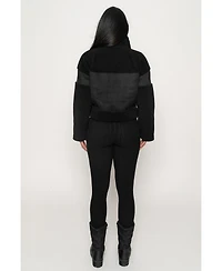 Jluxlabel Women's Suede And Sherpa Jacket