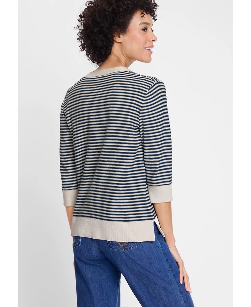 Olsen Women's Britian Striped Cotton Pullover