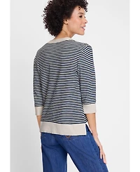 Olsen Women's Britian Striped Cotton Pullover