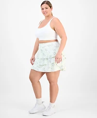Id Ideology Plus Zebra-Print Flounce-Hem Skort, Macy's Exclusive