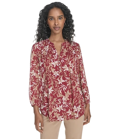 Tommy Hilfiger Women's Floral Pintucked Blouse