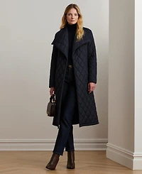 Lauren Ralph Women's Belted Midi Quilt Coat
