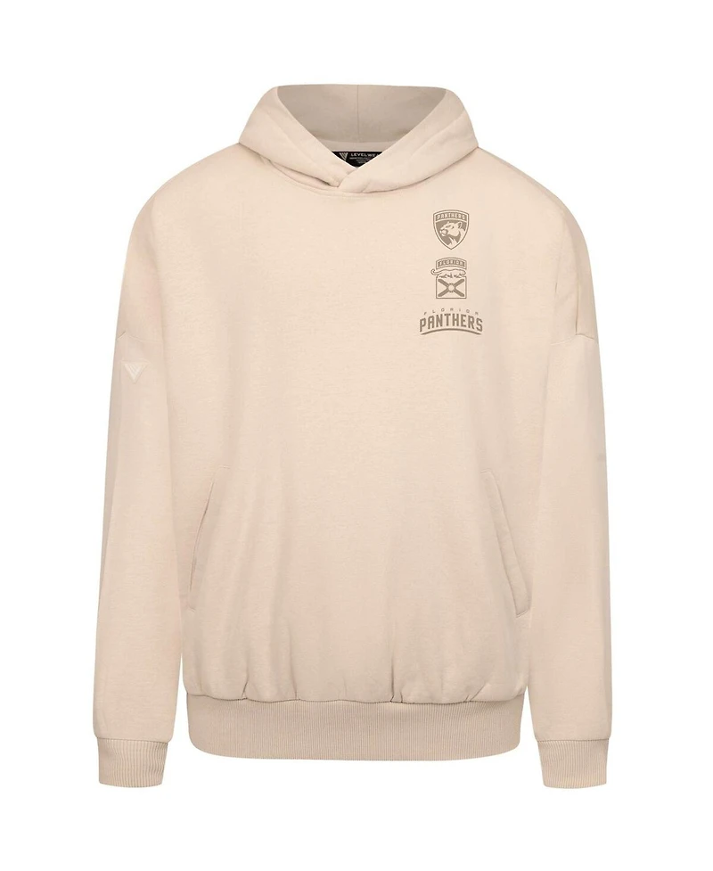 LevelWear Men's Cream Florida Panthers Contact Stamp Pullover Hoodie