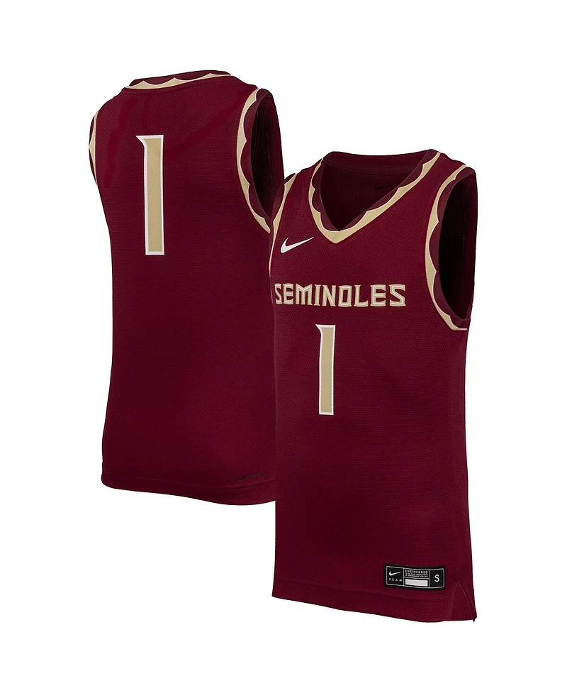 Nike Big Boys and Girls 1 Garnet Florida State Seminoles Replica Basketball Jersey