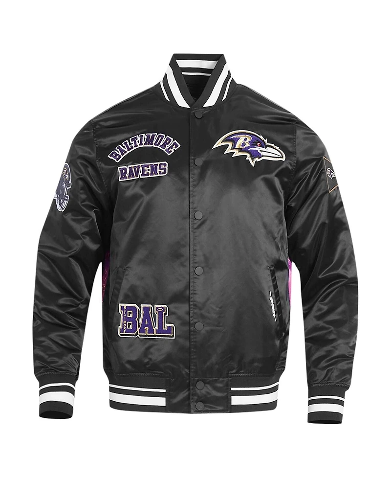 Pro Standard Men's Black Baltimore Ravens Sublimated Satin Full-Snap Jacket