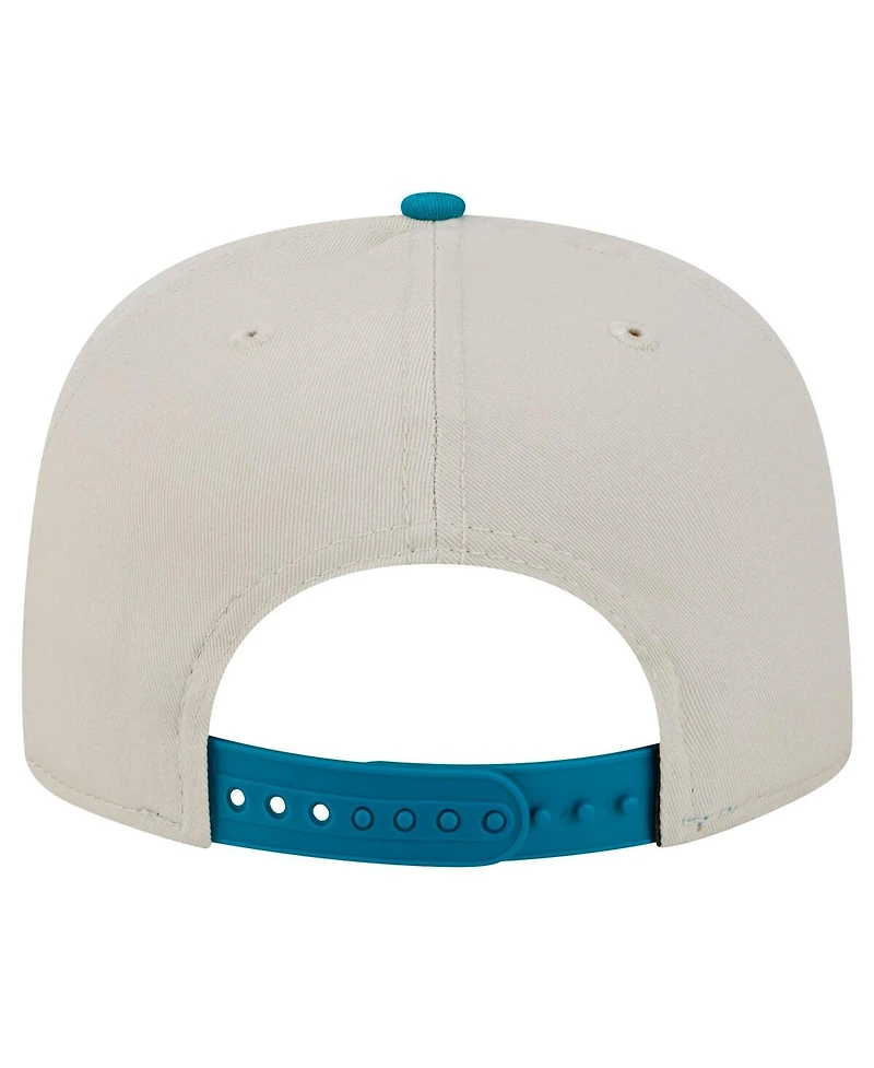 New Era Men's Stone/Teal Jacksonville Jaguars Athletic Golfer Snapback Hat