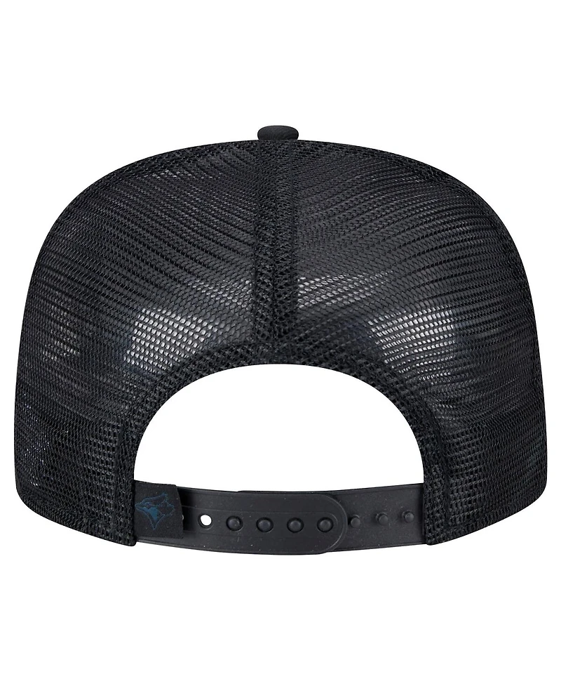 New Era Men's Black Toronto Blue Jays Score Check 9FIFTY A-Frame Trucker Snapback Hat