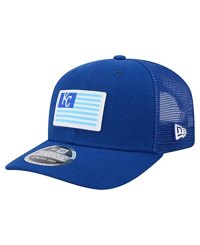 New Era Men's Royal Kansas City Royals Flag 9SEVENTY Stretch-Snap Hat
